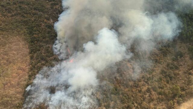 incendi de vegetació forestal proper al nucli de Treguany, la Baronia de Rialb